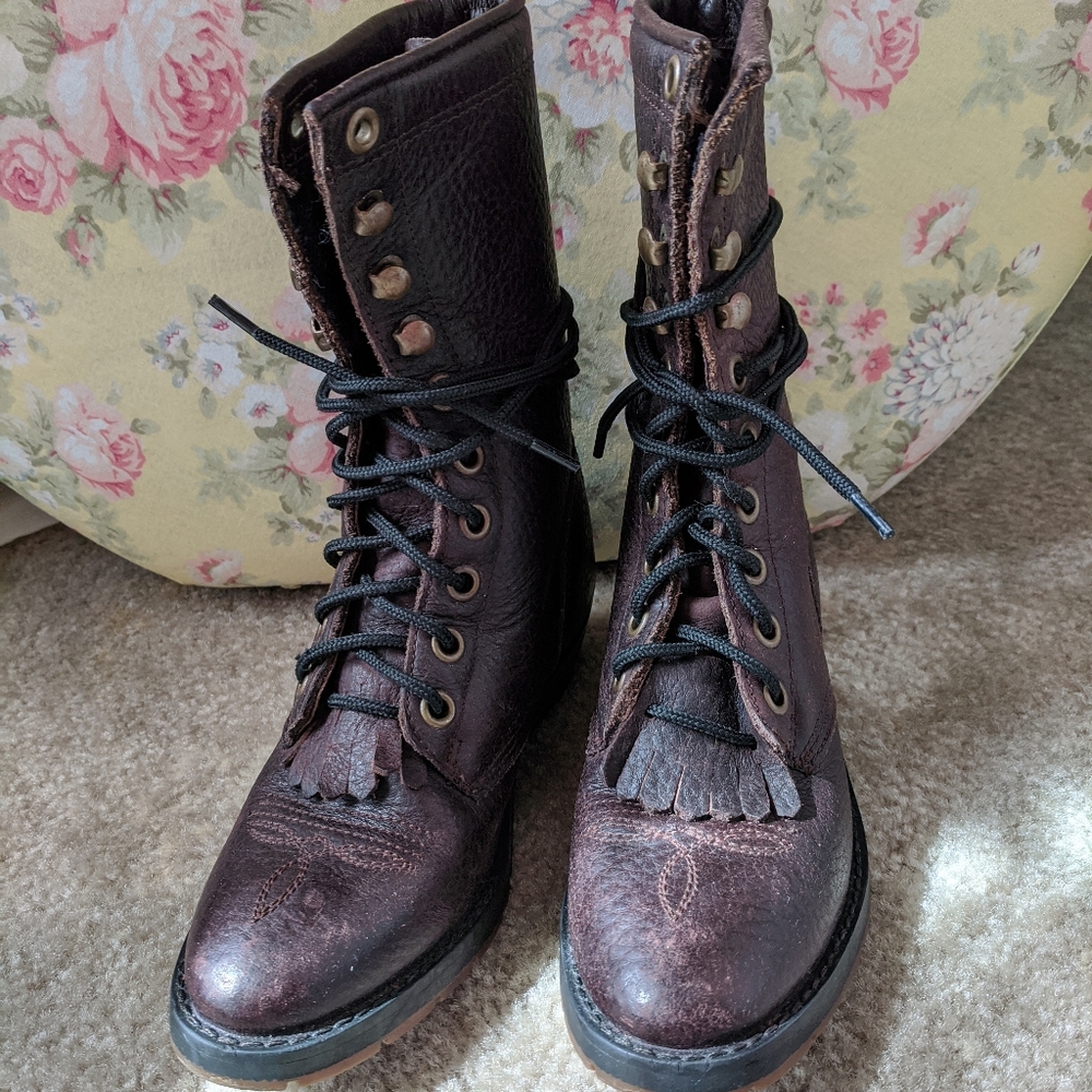 Kids Double H Genuine Leather Riding Cowboy Boots